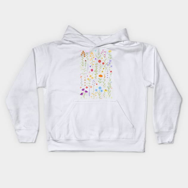 colorful spring  wildflower pattern 2022 Kids Hoodie by colorandcolor